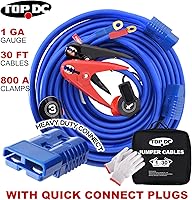 Vista 8 de TOPDC Cables de puente con conexión rápida, calibre 1, de 30 pies, 40 ℉ a 167 ℉, pinzas de 800 amperios, cables de refuerzo resistentes con bolsa