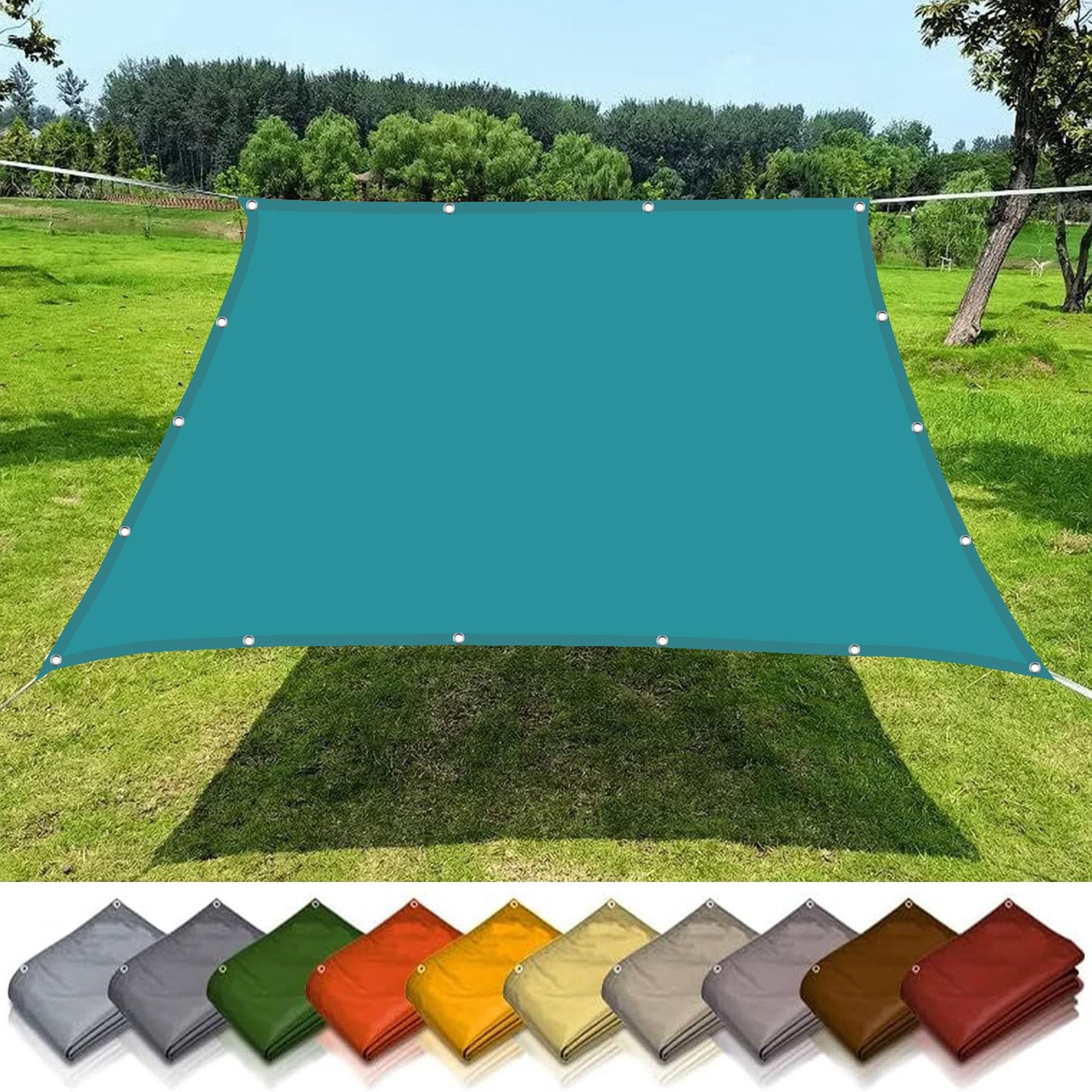 Voile d'ombrage rectangulaire 1.8x5m bleu ciel en polyester