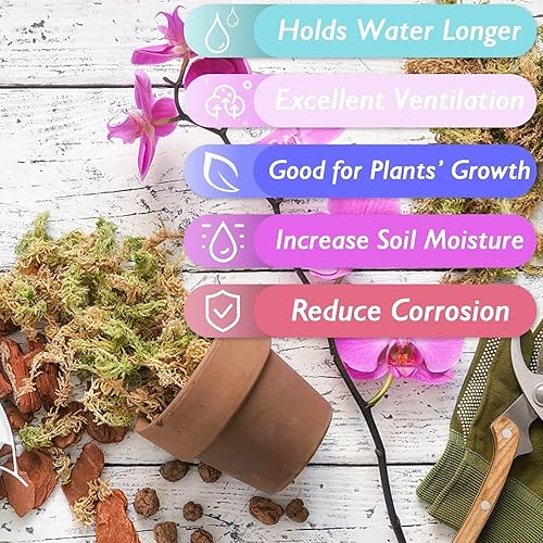 Miniatura 3 de Halatool Musgo natural de esfagno de 4.4 libras para plantas, 85 cuartos de galón, turba de primera calidad, secado con musgo de fibra larga, musgo