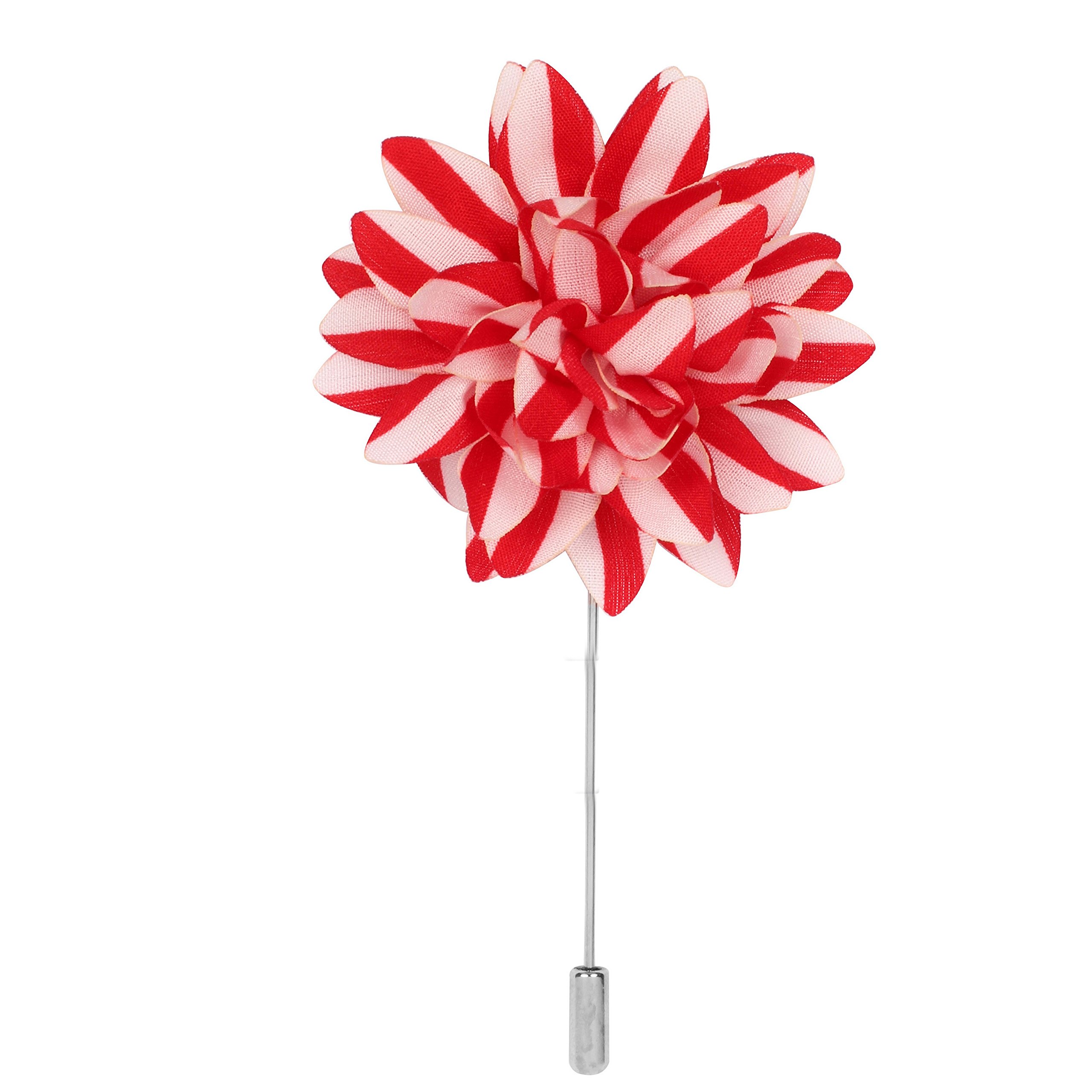 peluche Striped Petals - Red Colored Brooch/Lapel Pin for Men-picture-11