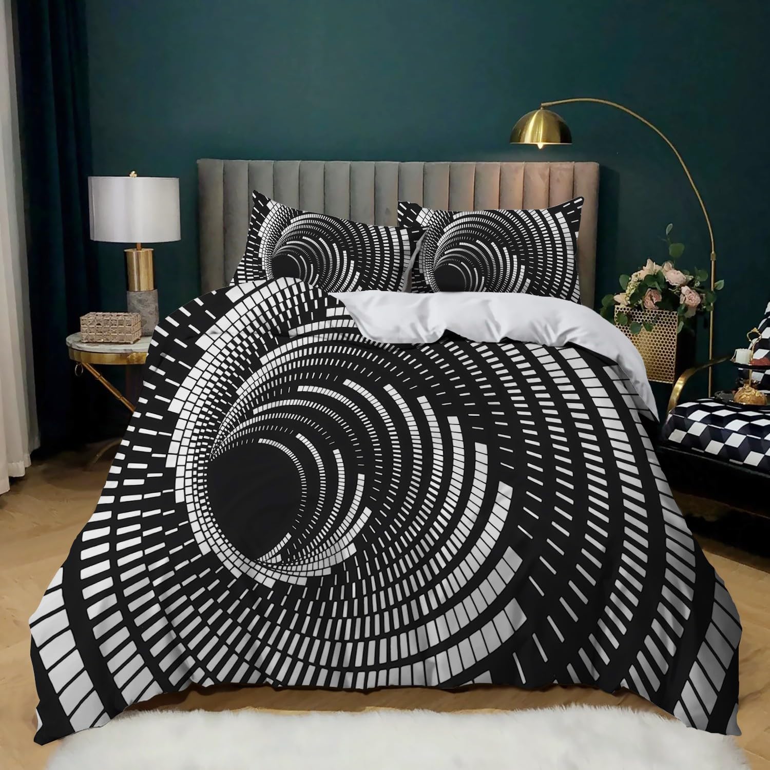 Set Biancheria Letto Matrimoniale XCQHZYQ - Copripiumino 240x220 Cm Geometrico