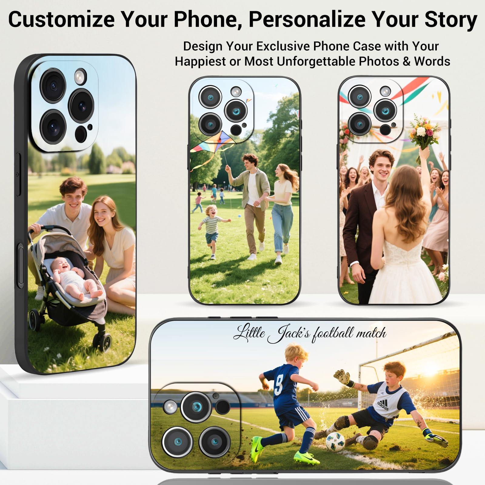 Personalised Phone Case for iPhone 17 16 15 14 13 12 11 (Air/Pro Max/Pro/Mini/XR/Plus/SE) - Custom Photo Matte Liquid Silicone Shockproof Cover, Personalized Valentine's Day Gifts for Couples