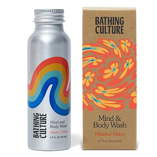 Bathing Culture - Gel de baño orgánico para mente + cuerpo (Meadow Vision)  Cuidado personal natural, biodegradable, sostenible y vegano (botella de
