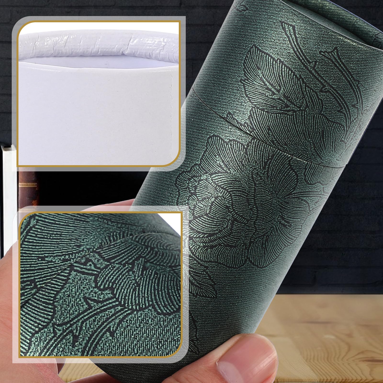 VILLCASE Scatola Cilindrica in Carta Kraft Verde, Confezione 20 Pezzi