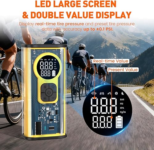 Miniatura 3 de Bomba eléctrica para neumáticos de bicicleta, bomba de aire eléctrica portátil para bicicleta de carretera, bicicleta eléctrica, motocicleta,