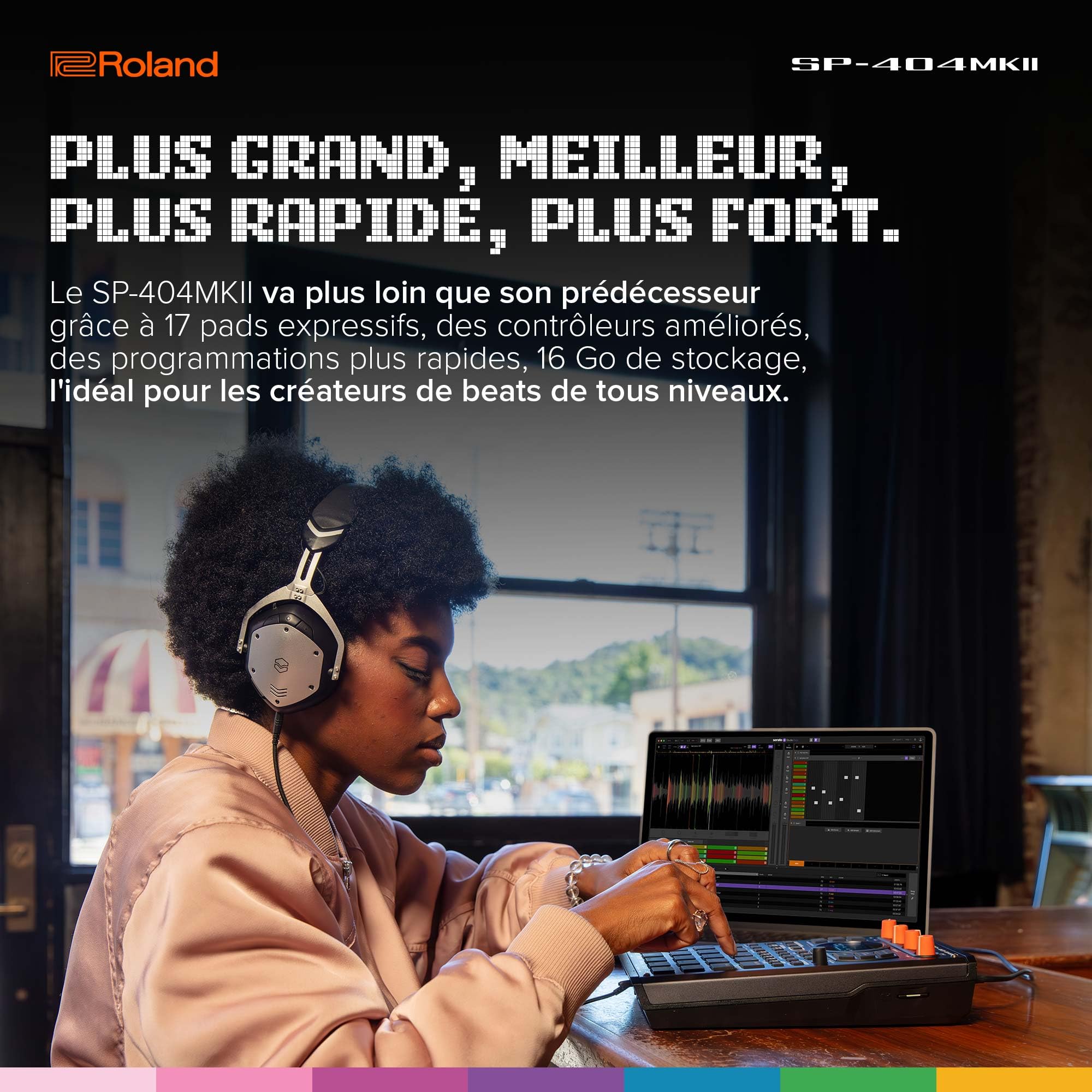 Roland SP-404MKII Échantillonneur et processeur d'effets créatif | Le légendaire SP-404 Beat Maker avec de nombreuses améliorations | Programmation rapide | Mémoire interne de 16 Go