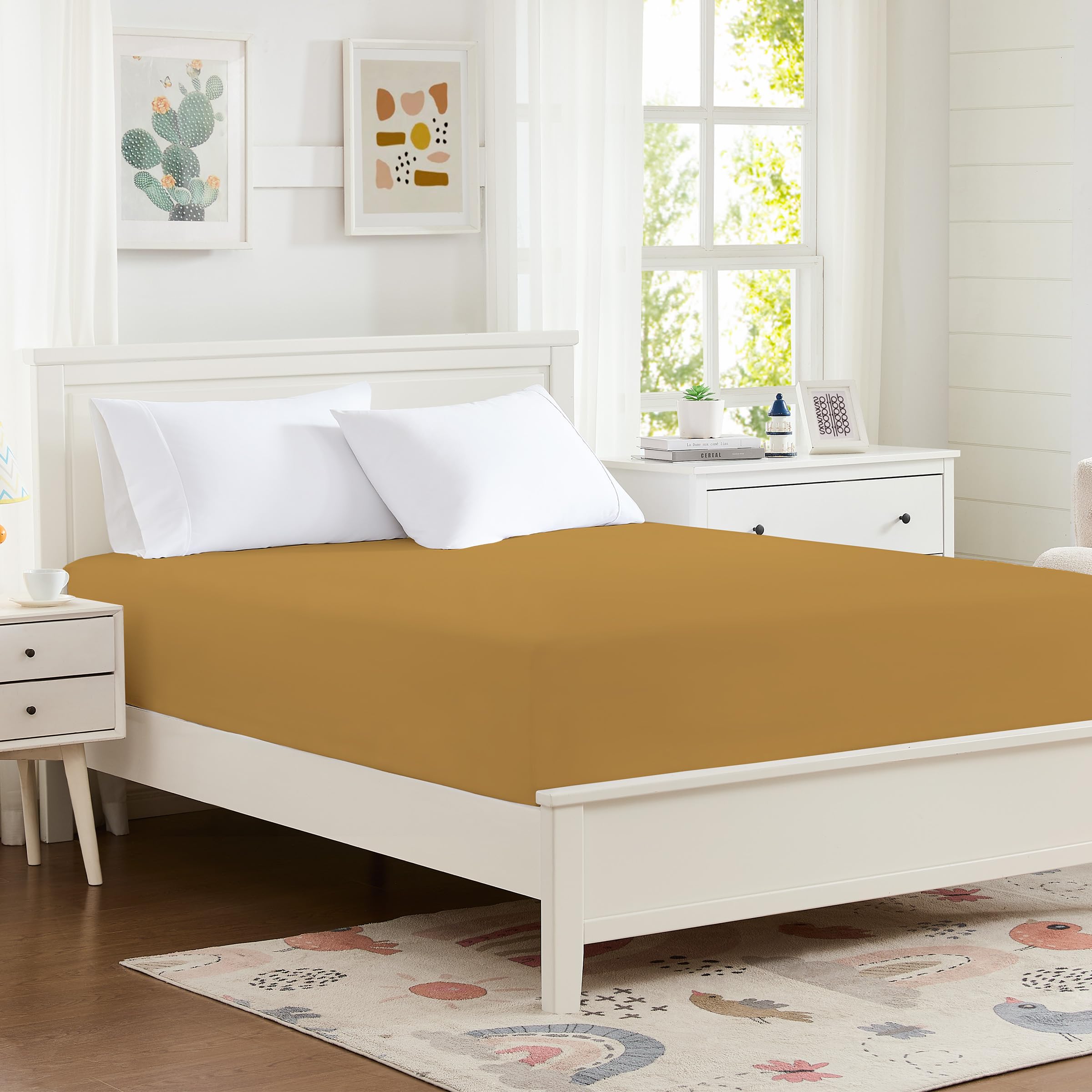 Hotella 100% Microfiber Full Size Fitted Sheet Only, 54"x75" Hotel Quality Deep Pocket Bottom Sheet, Up to 14" Matress Protector, Machine Washable and