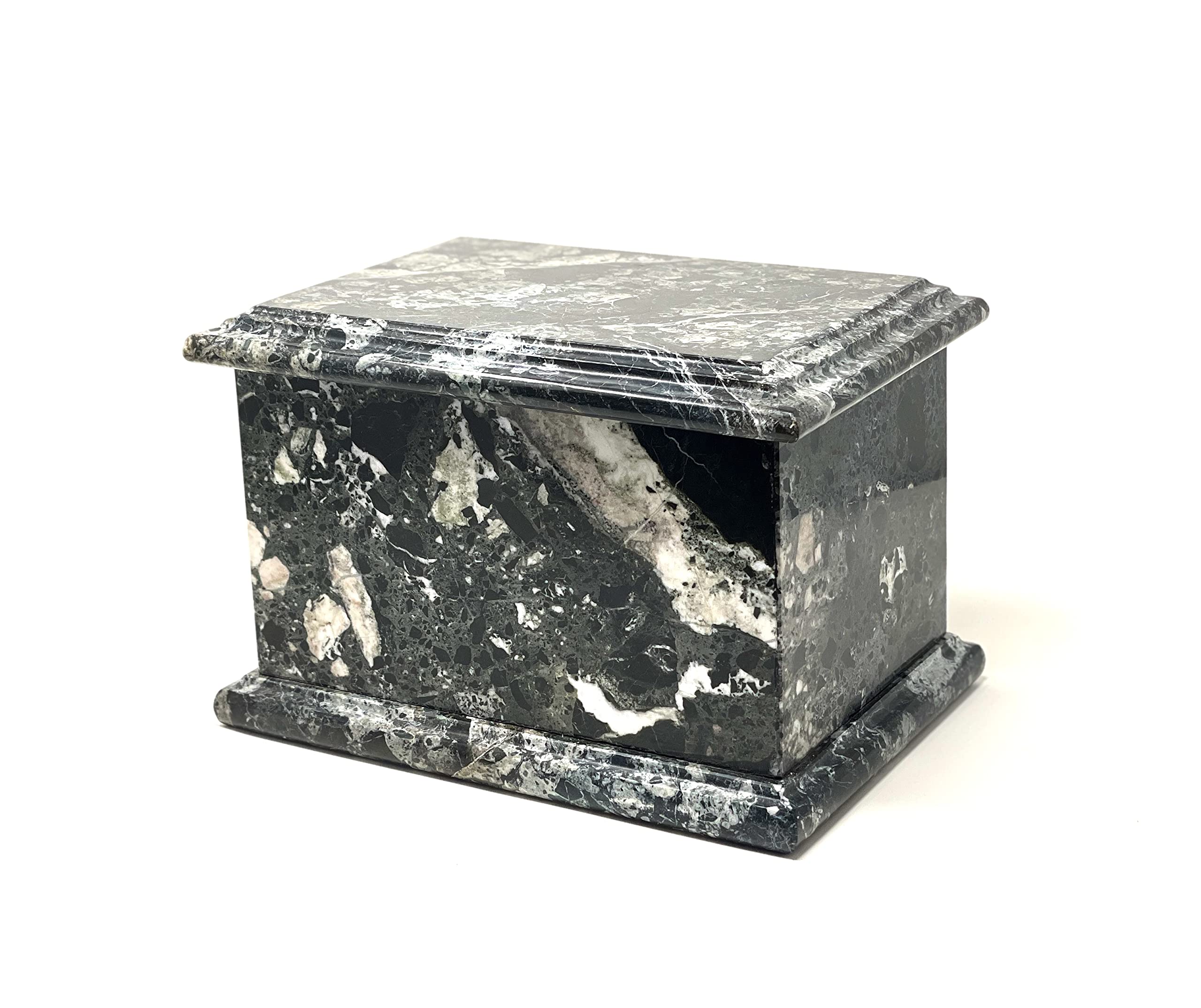 Aesthetic Urns Black Zebra Stone Casket For Human Ashes Cremation Urn Onyx Zebra Outdoors Urn For Ashes Burial Urn Funeral Memorial Stone Light Onyx