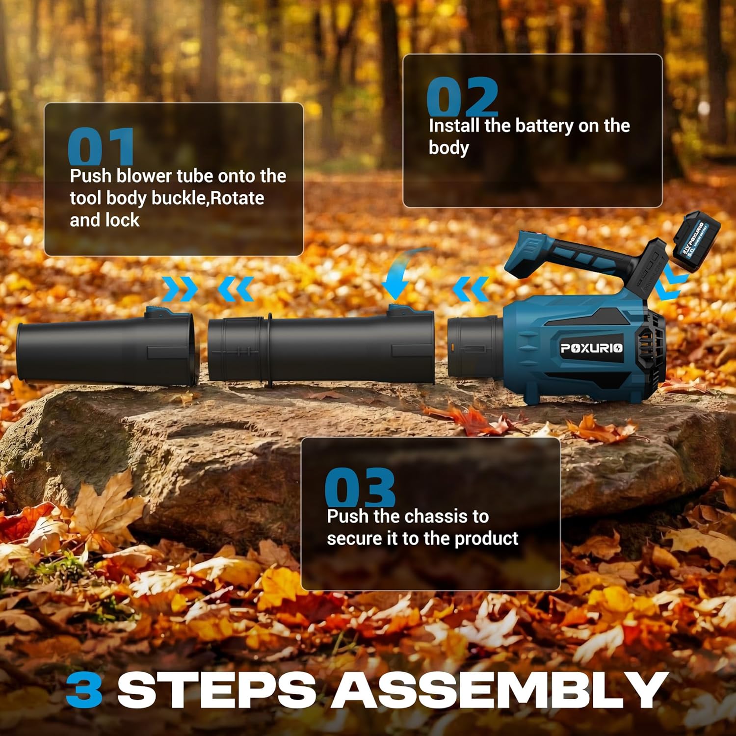 42V Leaf Blower Cordless, 700CFM & 6 Speed Modes, 42V Powerful Blowers with 2 x 5.0Ah Batteries and Charger, Lightweight Battery Powered Leaf Blowers for Lawn Care, Patio, Dust, Blowing Leaves - Image 4