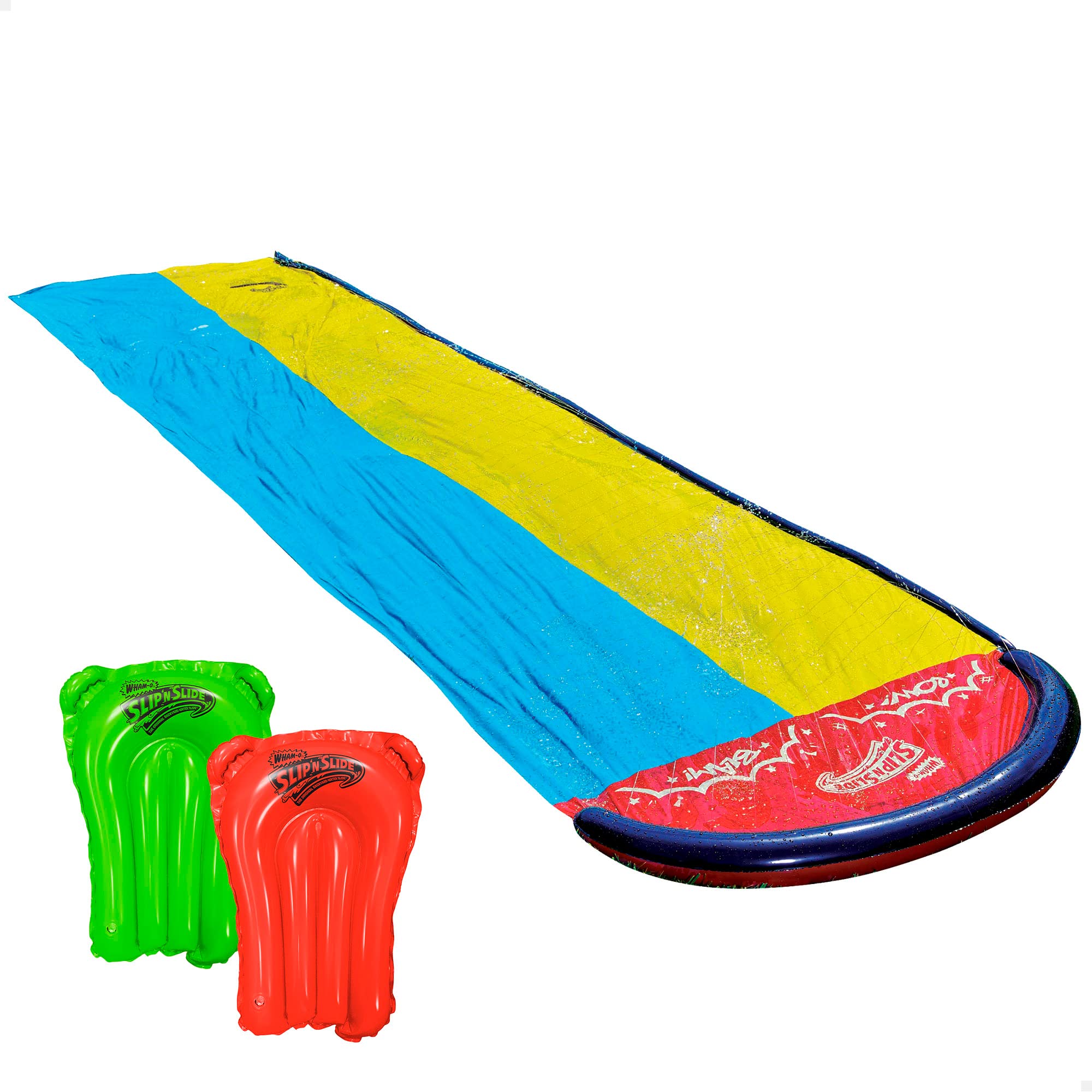 COLORBABY 47020 - Slip ‘N Slide, Pista Deslizante de Agua, Medidas 4.8 m con 2 Tablas de Surf, Juegos de Agua, Juguetes de Exterior, Juegos de Piscina, Juegos al Aire Libre para niños y niñas