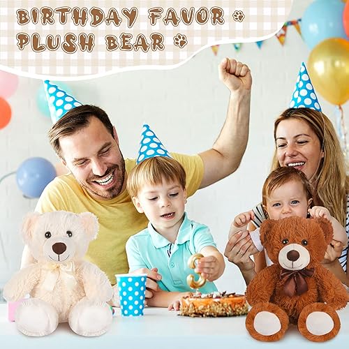 Miniatura 6 de Zhanmai Paquete de 12 osos de peluche de 14 pulgadas lindo oso de peluche suave oso lanudo para baby shower revelación de género marrón claro marrón