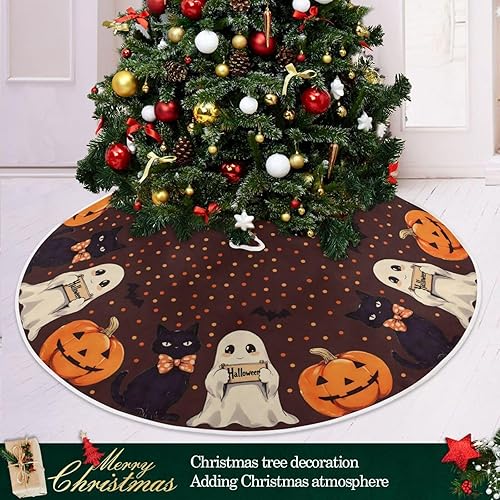 Miniatura 8 de Falda de árbol de Navidad, muñeco de nieve, copo de nieve, decoración de árbol de Navidad, falda de árbol de arpillera, pequeña para árbol de 4