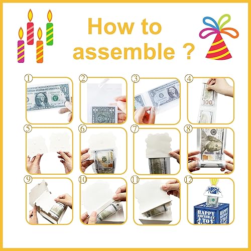 Miniatura 10 de Caja de dinero de cumpleaños para regalo en efectivo, caja de dinero para regalo en efectivo, caja de dinero para regalo en efectivo, tarjeta de