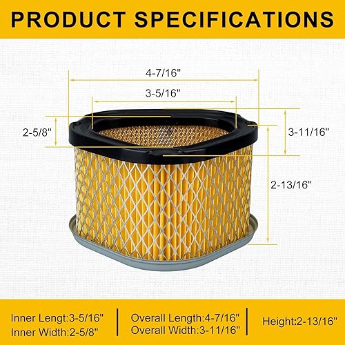 Miniatura 7 de Panari GY20574 LG191 Kit de mantenimiento del filtro de aire para AM123553 AM121608 LX173 LT133 LT155 LTR155 STX30 STX38 Scotts S1642 SST15 Tractor