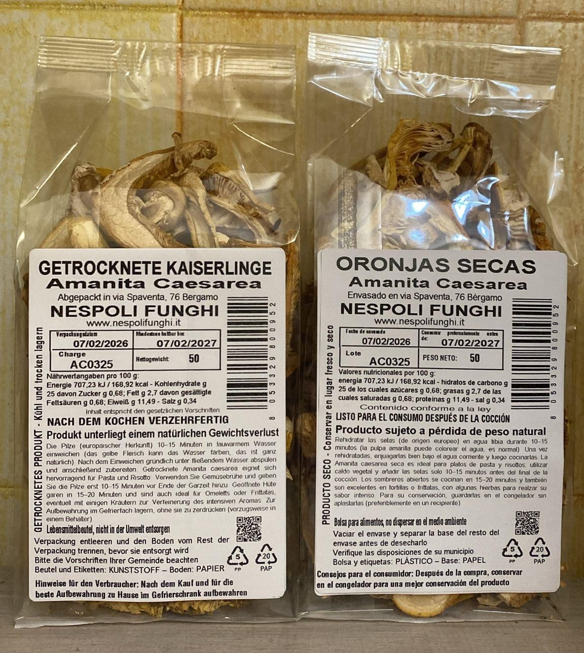 Sac de champignons ovoli séchés de gr 50 - Amanita Caesarea