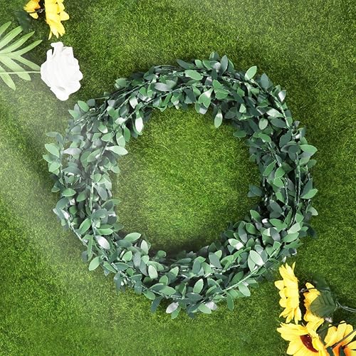 Miniatura 7 de BESPORTBLE Guirnalda artificial de imitación follaje hojas verdes corona vid para Navidad, boda, fiesta, ceremonia, DIY, 295.3 in/295 pulgadas