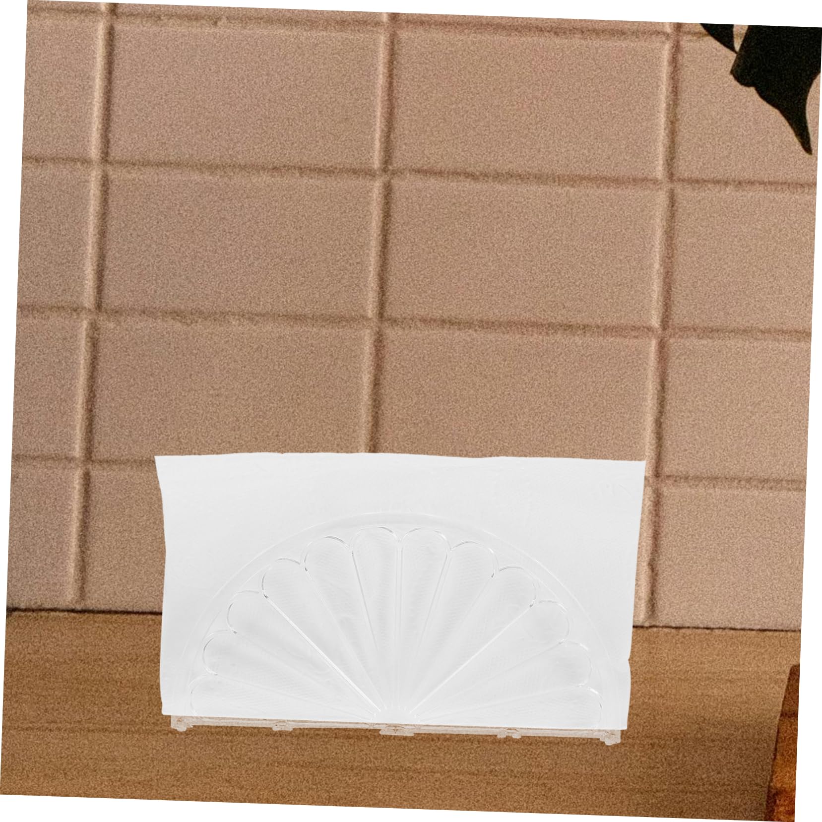 Cabilock Servilletero Transparente Creativo Semicircular En Forma De Pétalo De Naranja, 6 Piezas, Resistente y Compacto, Dispensador De Servilletas Para Hogar, Restaurante y Eventos