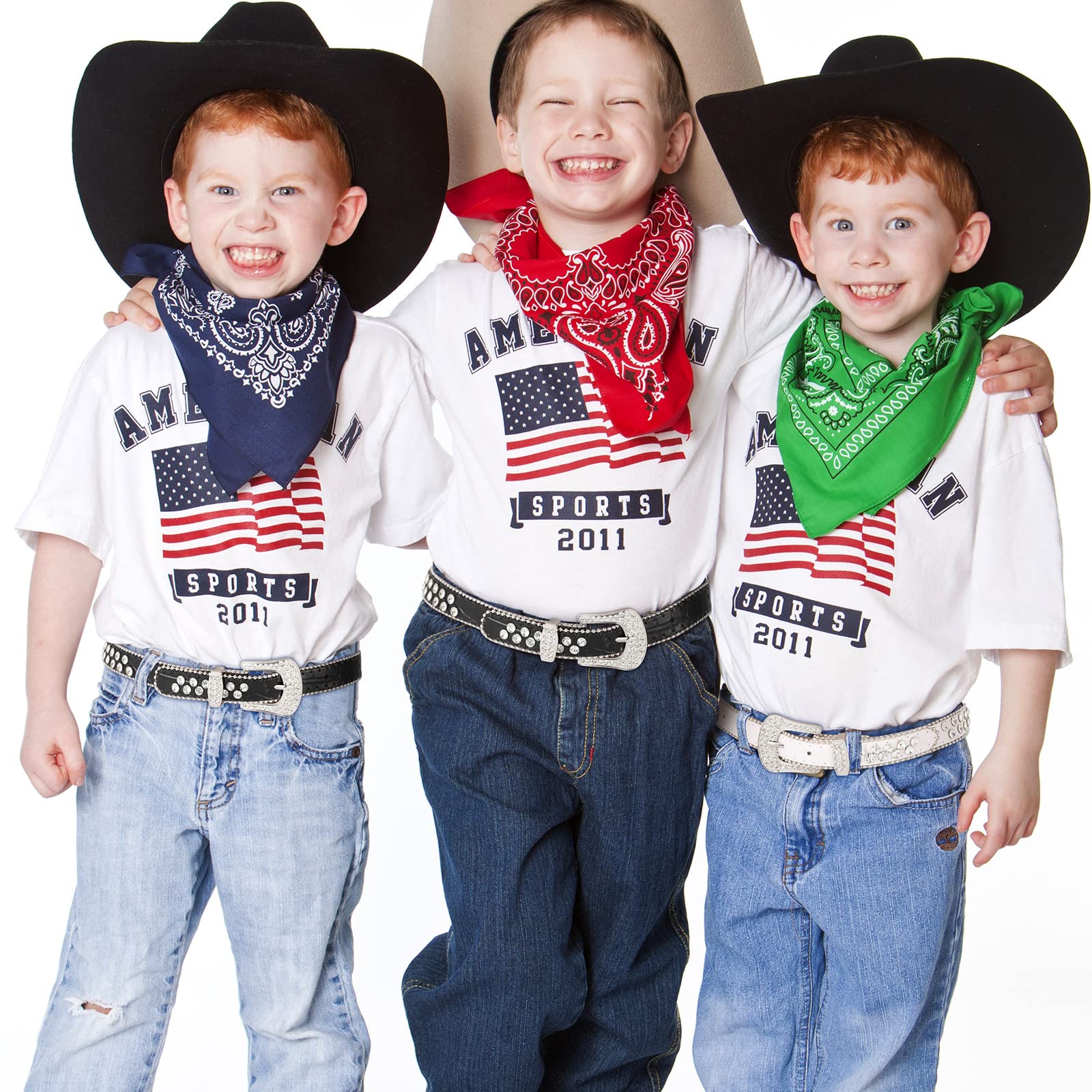 Xtinmee 2 Pcs Kids Rhinestone Belt Girls Western Cowboy Belt with Bling Diamond Studded and Sequin Leather(Black and White,Suit for Waist Size 18-22)