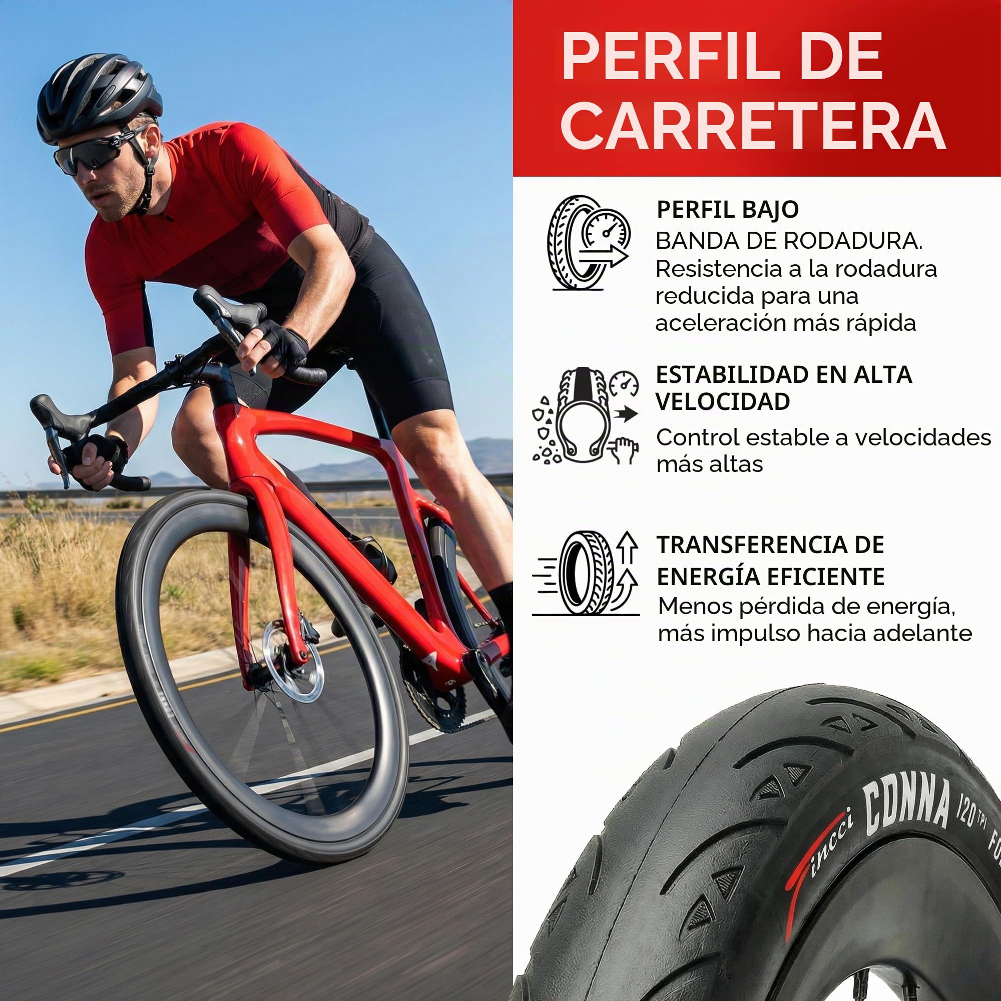 Fincci Bicicleta Cubiertas Carretera 700c x 25c - Par Plegable Neumáticos Bicicleta 28" con 1mm Antipinchazos 120 TPI - Gomas 25-622 per Adulto, Gravel, Carrera y Turismo Bici - Paquete de 2