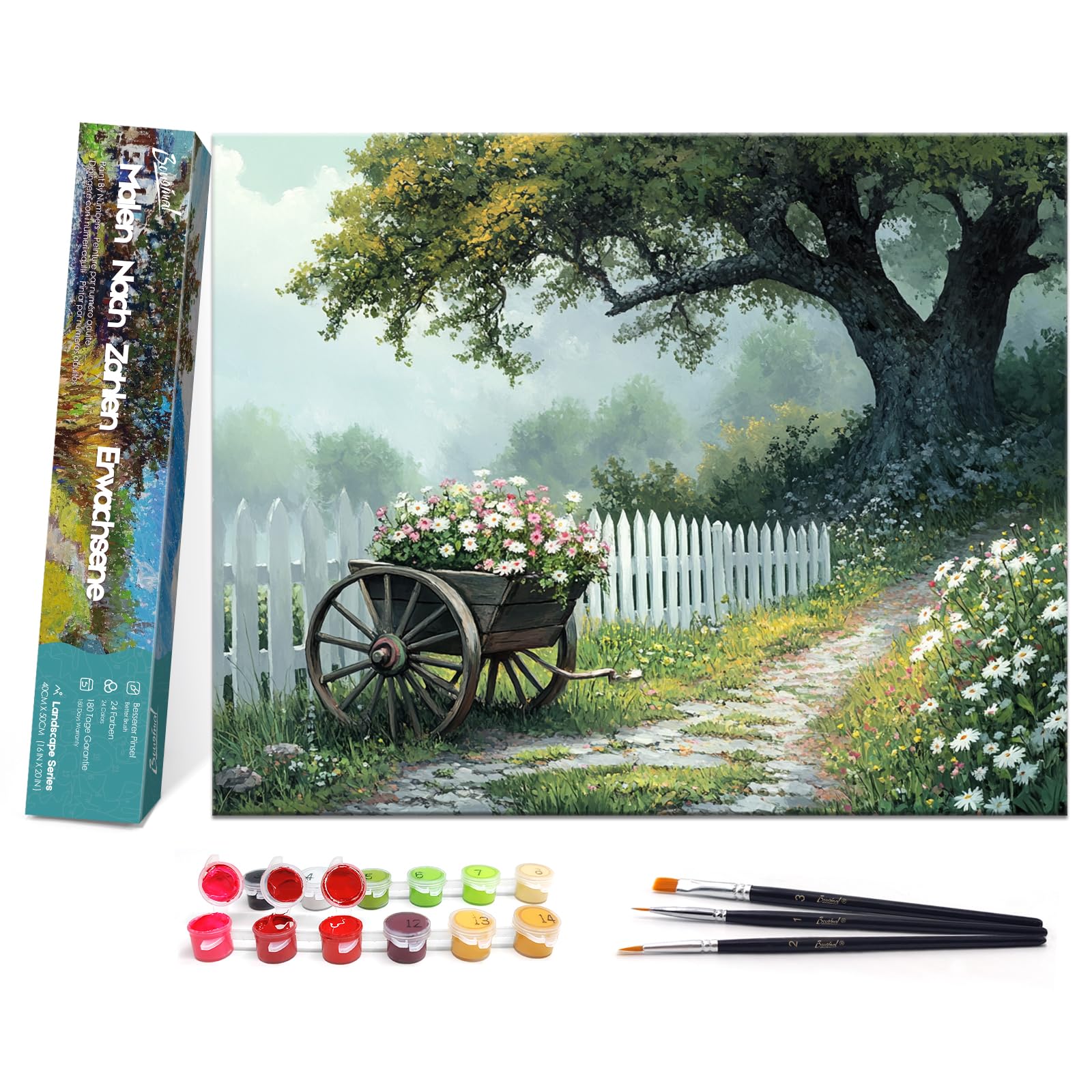 Bougimal Pintura por Números Adultos Paisaje con Pinceles y Pinturas Acrílicas - 40 x 50 cm, Sin marco, Librería 2 — view 8