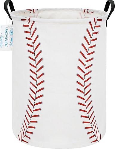 Miniatura 31 de LANGYASHAN Contenedor de almacenamiento, cesta organizadora plegable de tela de lona para ropa sucia, contenedores de juguetes, cestas de regalo, Un