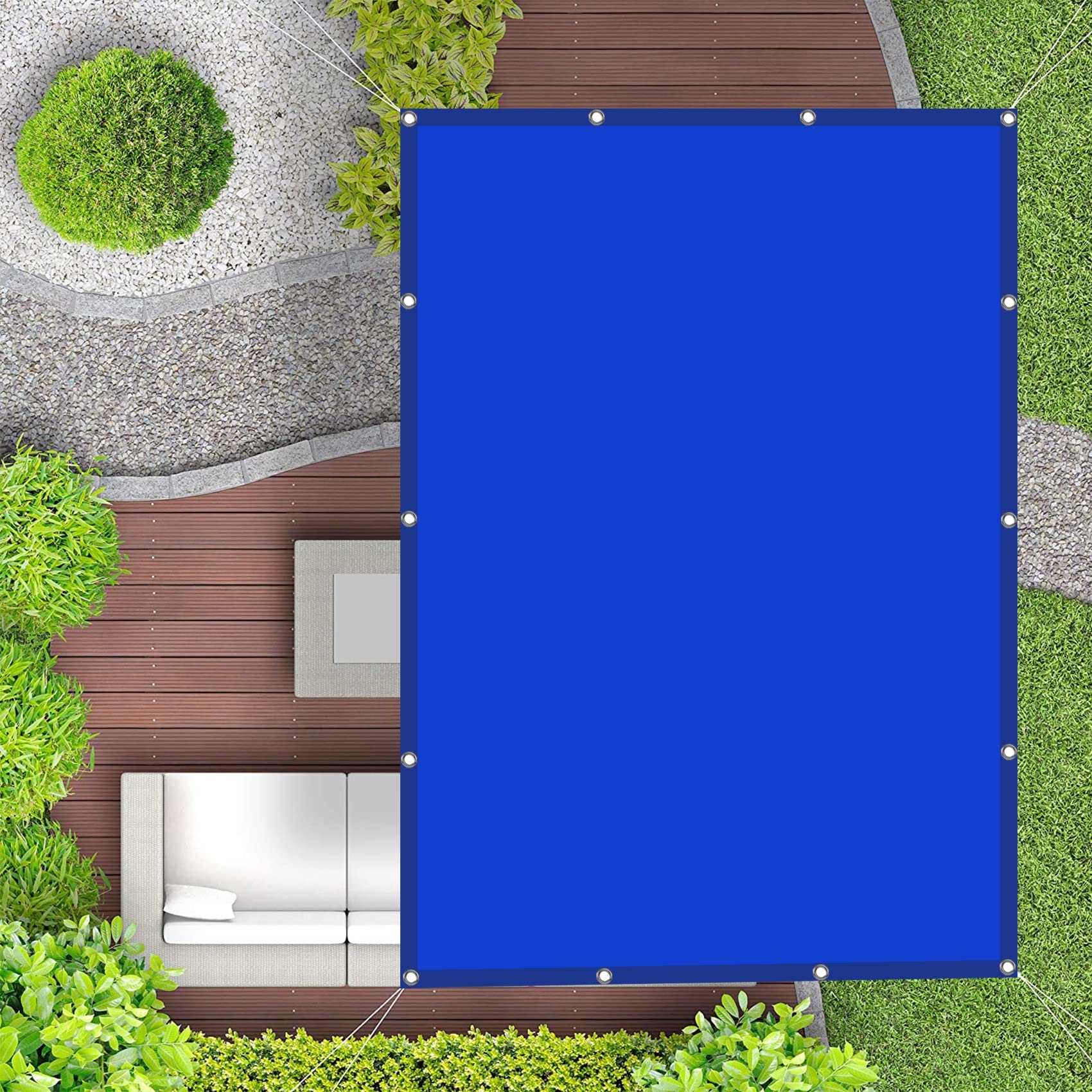 Voile d'ombrage 2x3.5 m bâche de terrasse et jardin pour repas à l'ombre