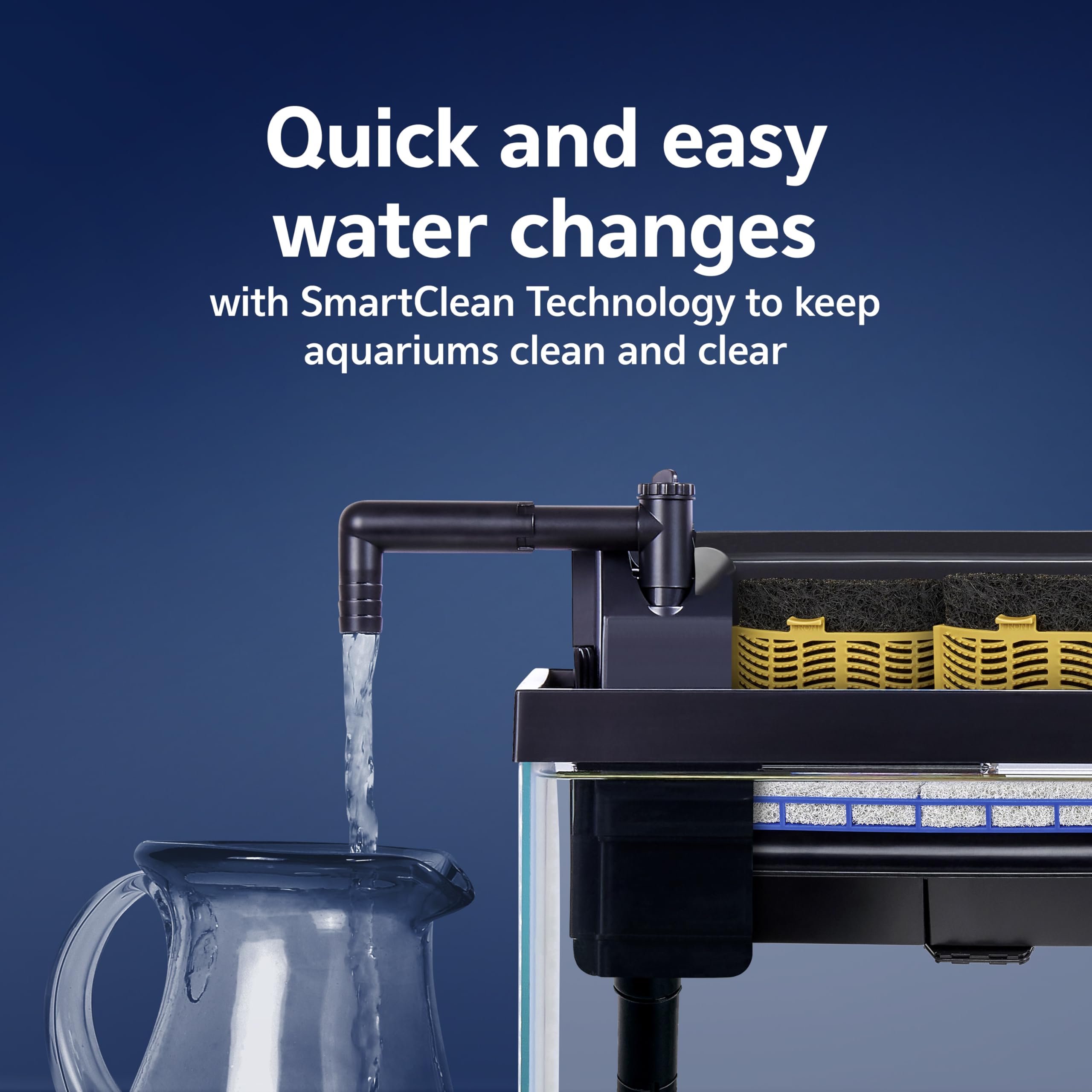 Aqueon Filtro de alimentación SmartClean para Acuario con Cartucho de Filtro EcoRenew, 50-90 galones
