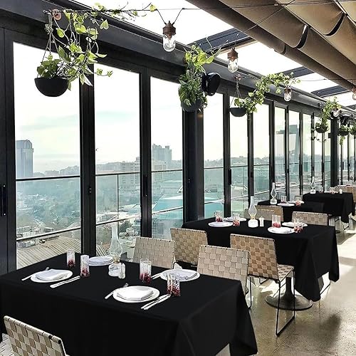 Miniatura 11 de Sancua Mantel cuadrado resistente a manchas y arrugas, lavable, de poliéster, decorativo de tela para mesa de comedor, fiestas de bufé y campamento,