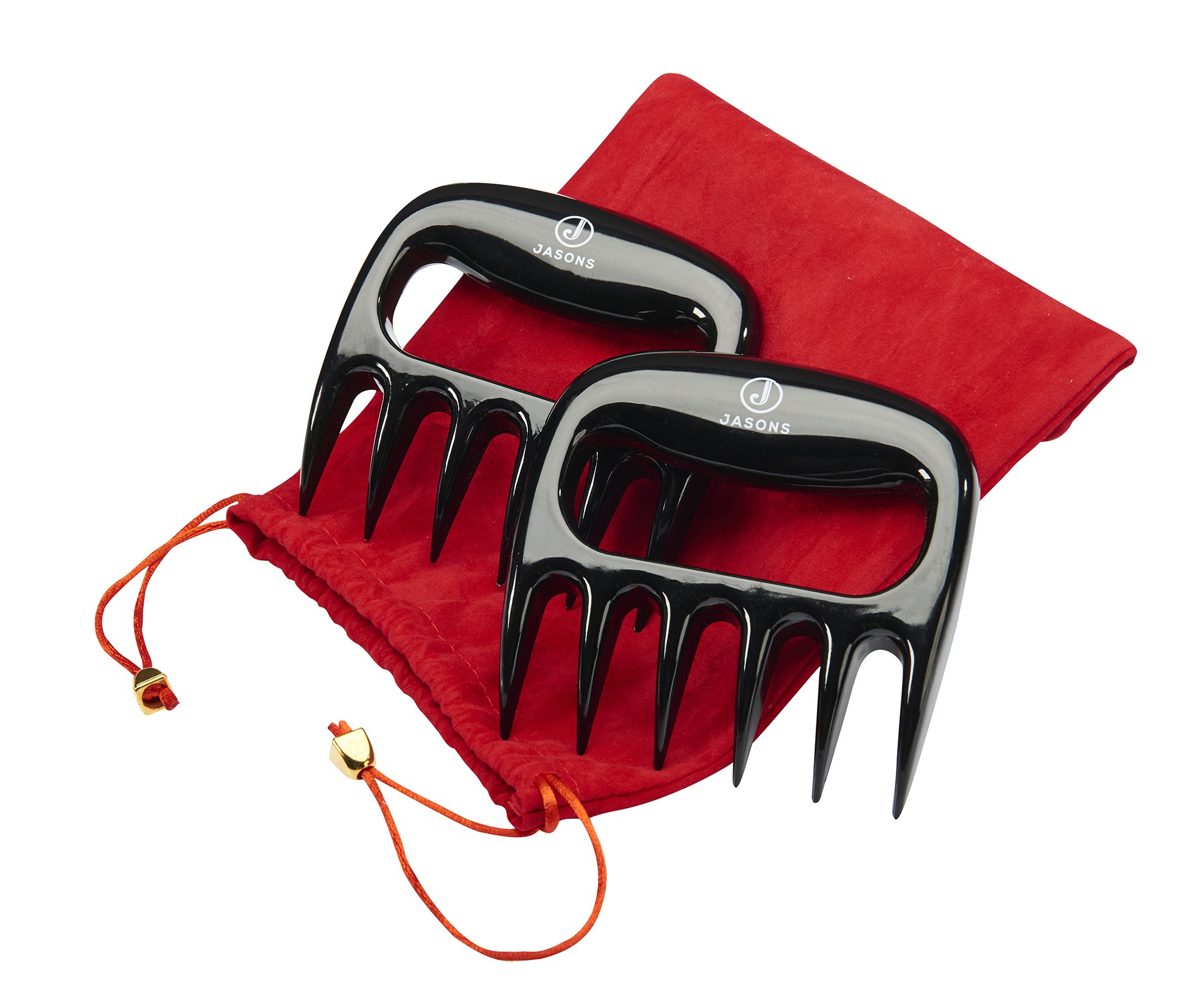 JasonsPremium Meat Shredding Claws BBQ Grilling Handling Lifting Carving Pork Forks Food Shredder Grips Heat Resistant Paws for Pulling Meats- Storage Pouch Bonus