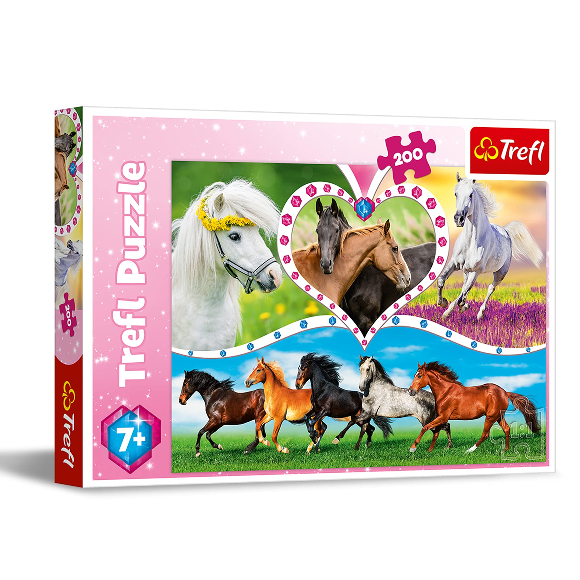 Trefl Piękne Konie Puzzle 200 Elementów o Wysokiej Jakości Nadruku dla Dzieci od 7 lat