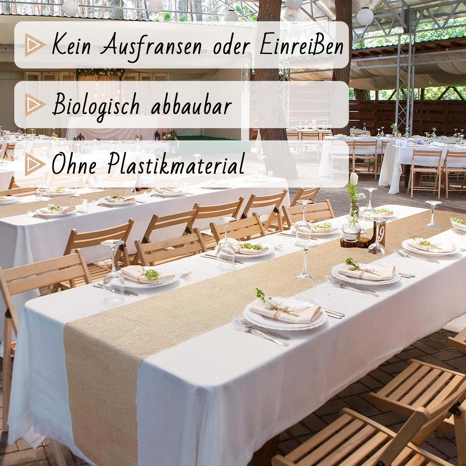 Rouleau Toile De Jute 20cm X 20m - Chemin De Table Naturel Pour Mariage, Fêtes Et Décoration