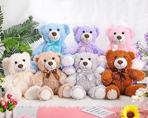 7 paquetes de juguetes de peluche de 14 pulgadas juguetes de peluche de Navidad suaves y bonitas decoraciones de fiesta de cumpleaños lindos colores