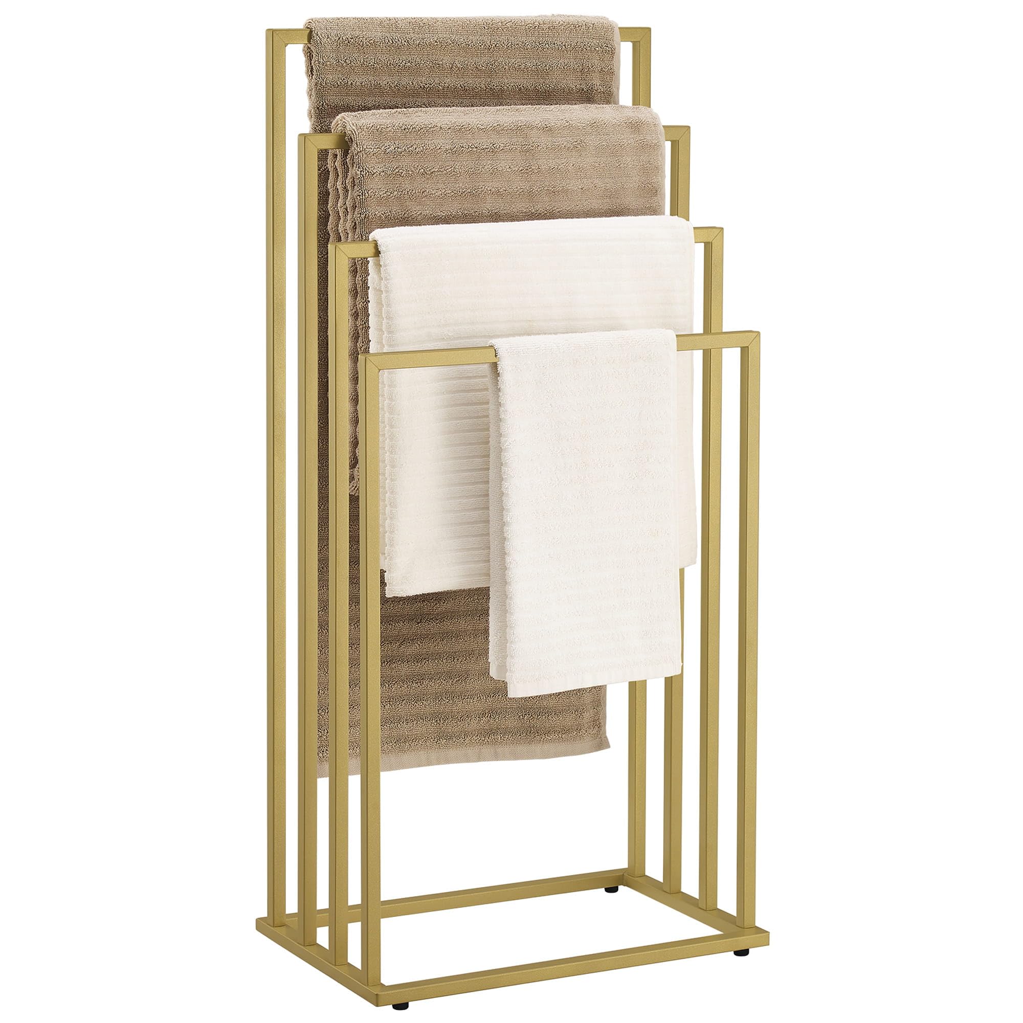 Porte-Serviettes Or Mat – 4 Niveaux – élégant pour Salle de Bain ou Espace Bien-être