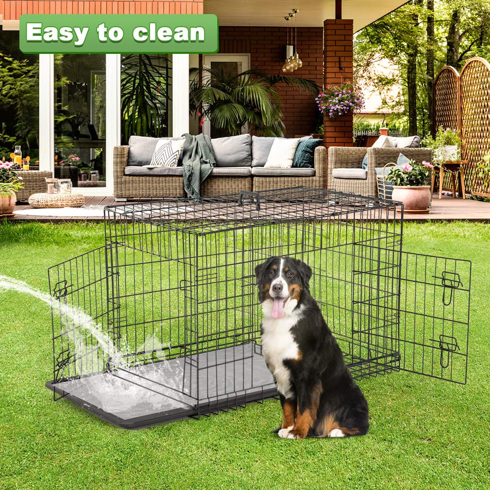 BestPet 24,30,36,42,48 Inch Dog Crates for Large Dogs Folding Mental