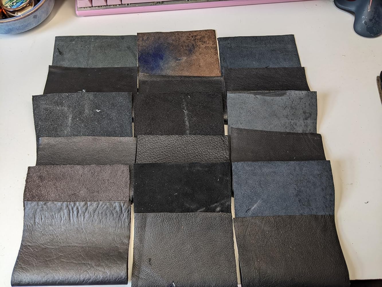 Black Cowhide Leather Sheets 5"x10", 1 lb Pack, 3oz