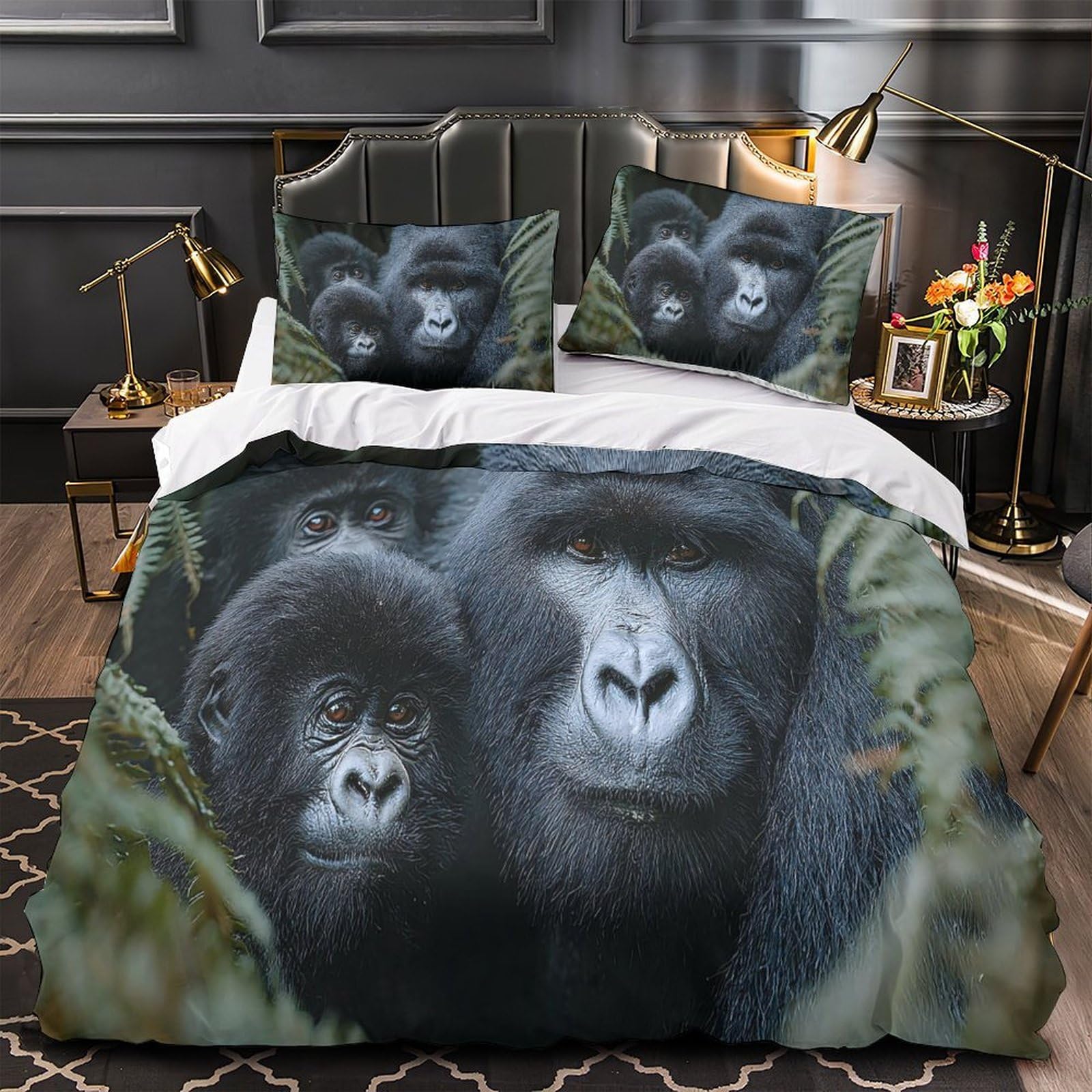 Housse de couette gorille microfibre respirante et ultra douce pour un sommeil réparateur