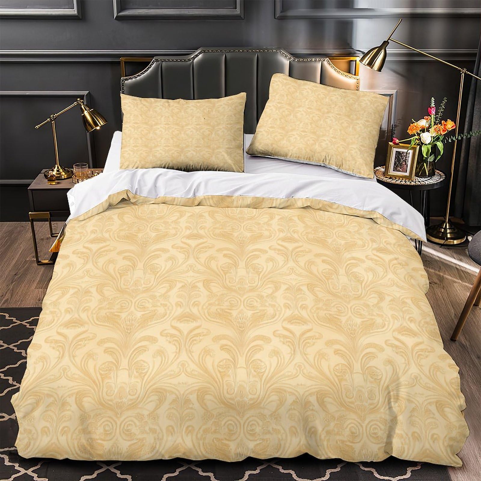 Housse de couette orchidée 3D pour lit King pour une ambiance de jardin naturel dans la chambre