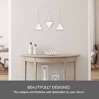 Vista 4 de Scott Living Espejos triangulares enmarcados con cadenas, juego de 3, dorado