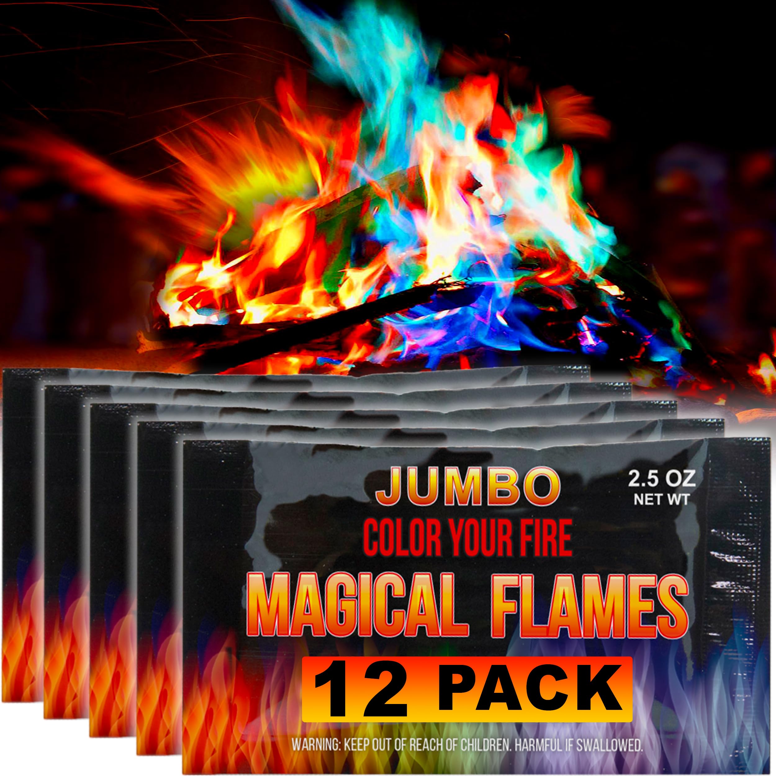 パーツ Cherubim 90's Aero Funny Flame Set Magical Flames Fire Color Changing Packets Fire Pit (12 Pack