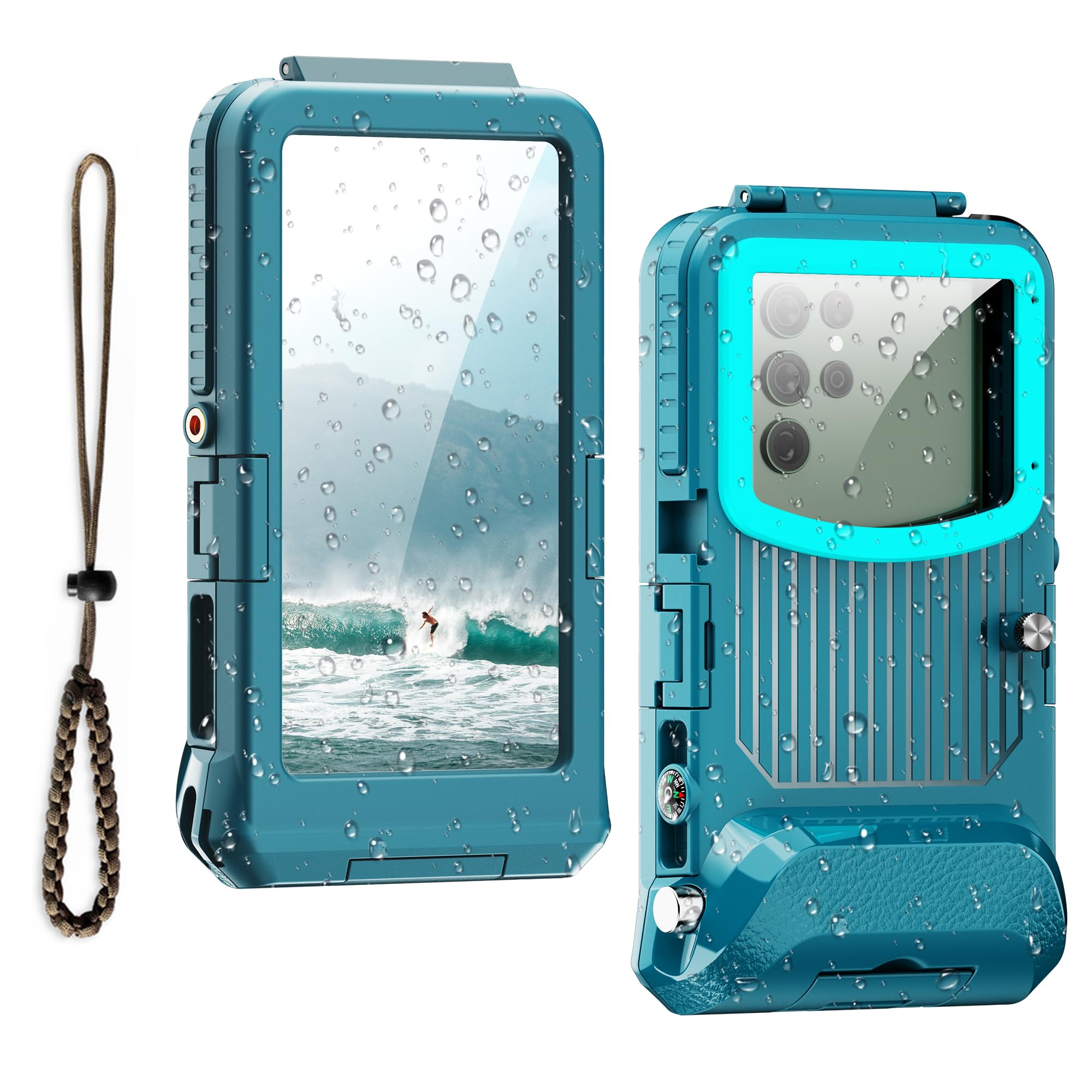 IP68 49FT Custodia subacquea per Android 5.4-6.9 pollici lato destro Volume