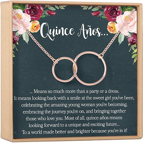 Quinceanera Necklace Gifts For 15 Year Old Teen Girls Sterling Silver Gift for Sweet Fifteen Modern Jewelry Pendant with Heartfelt Card 15th