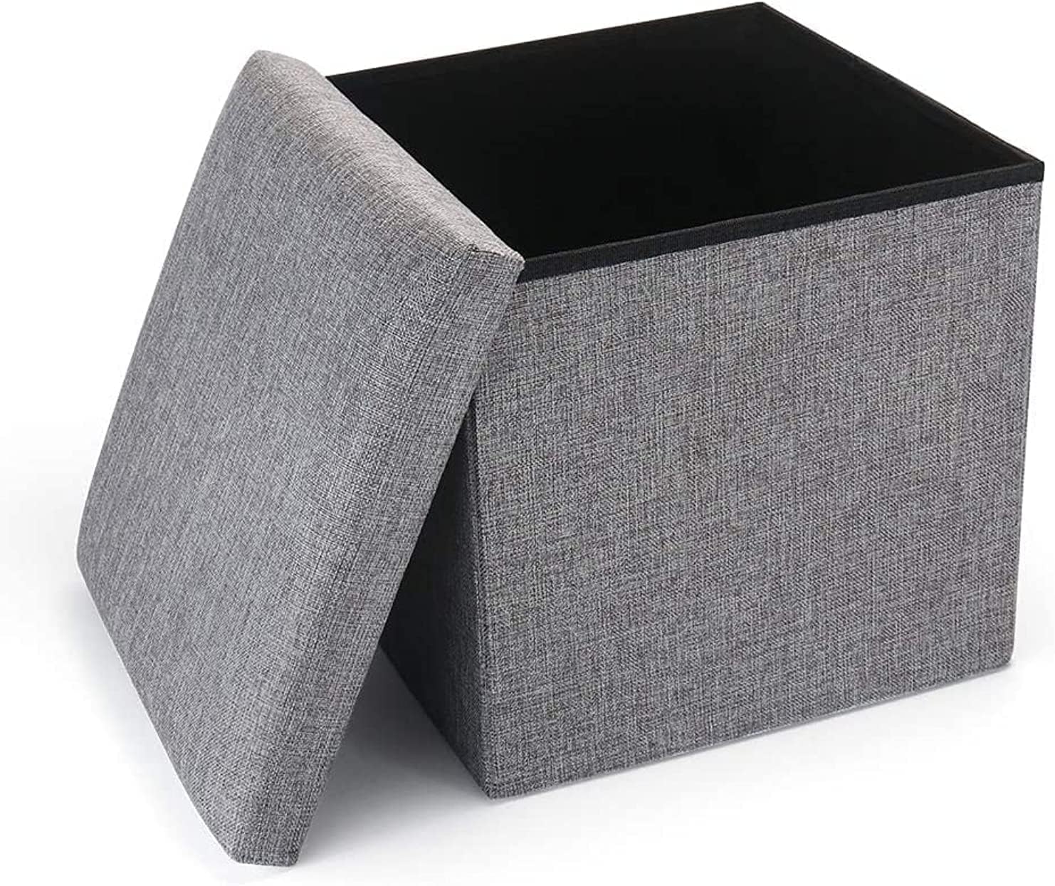 Makeup Toy Ottoman Storage Foot Stool - Multifunction Bench Seat With Footrest and Toy Box - Shoe Change Storage Box Chair (Gray)