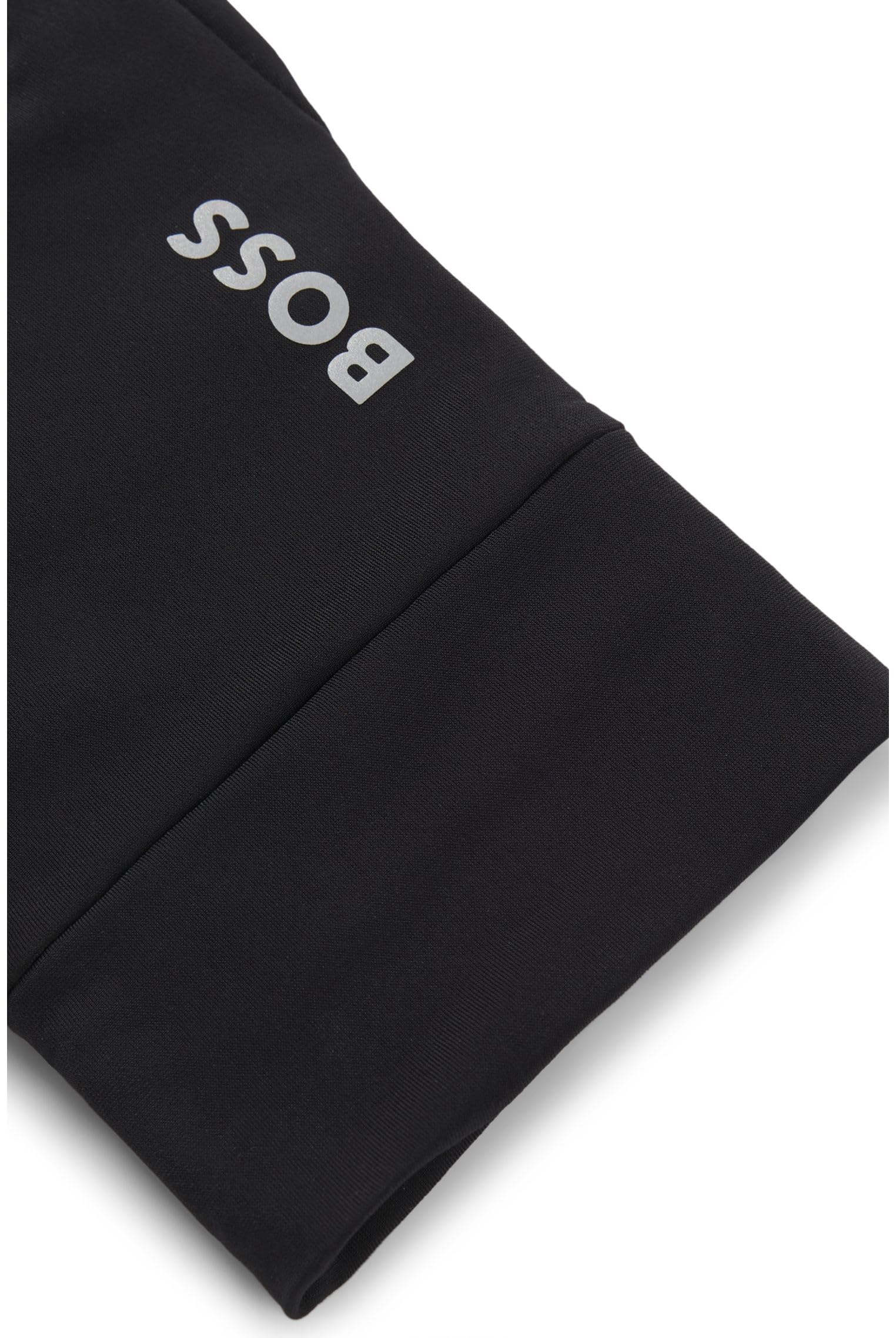 Boss Hommes Running-Gloves-4 Gants de Course en Polaire Stretch