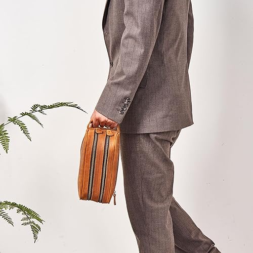 Miniatura 6 de Neceser para hombres y mujeres, de cuero de grano completo, hecho a mano, vintage, kit de viaje, neceser de cuero, bolsa de viaje grande, bolsa de