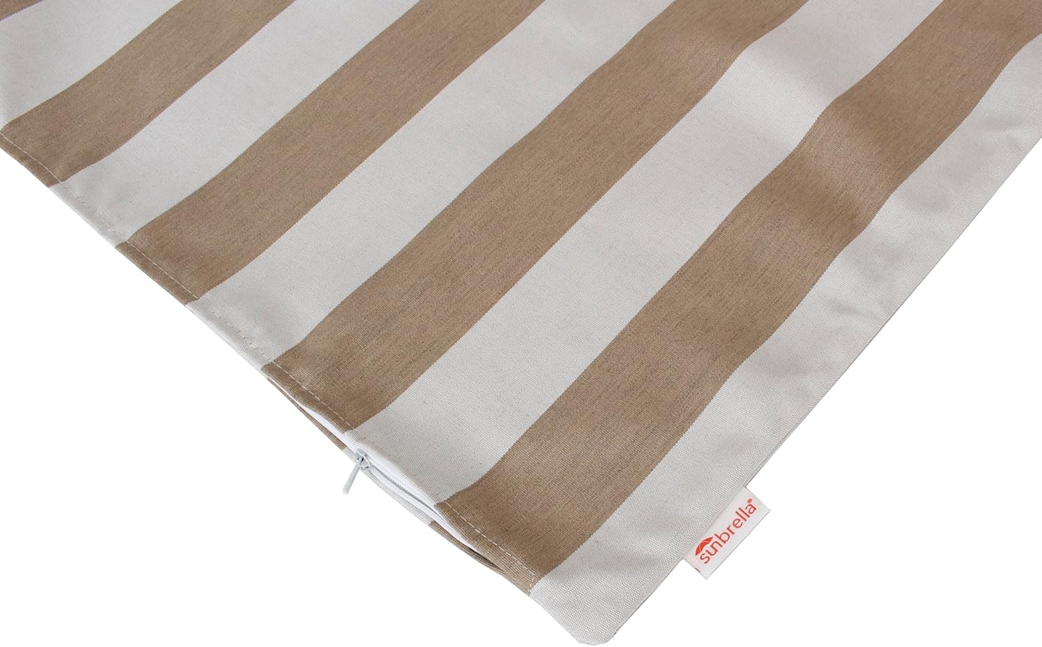 Outdoor/Indoor Sunbrella Throw Pillow Cover Only Square Set of 2 Pieces 16 inch x 16 inch Maxim Heather Beige Stripe - Insert Not Included
