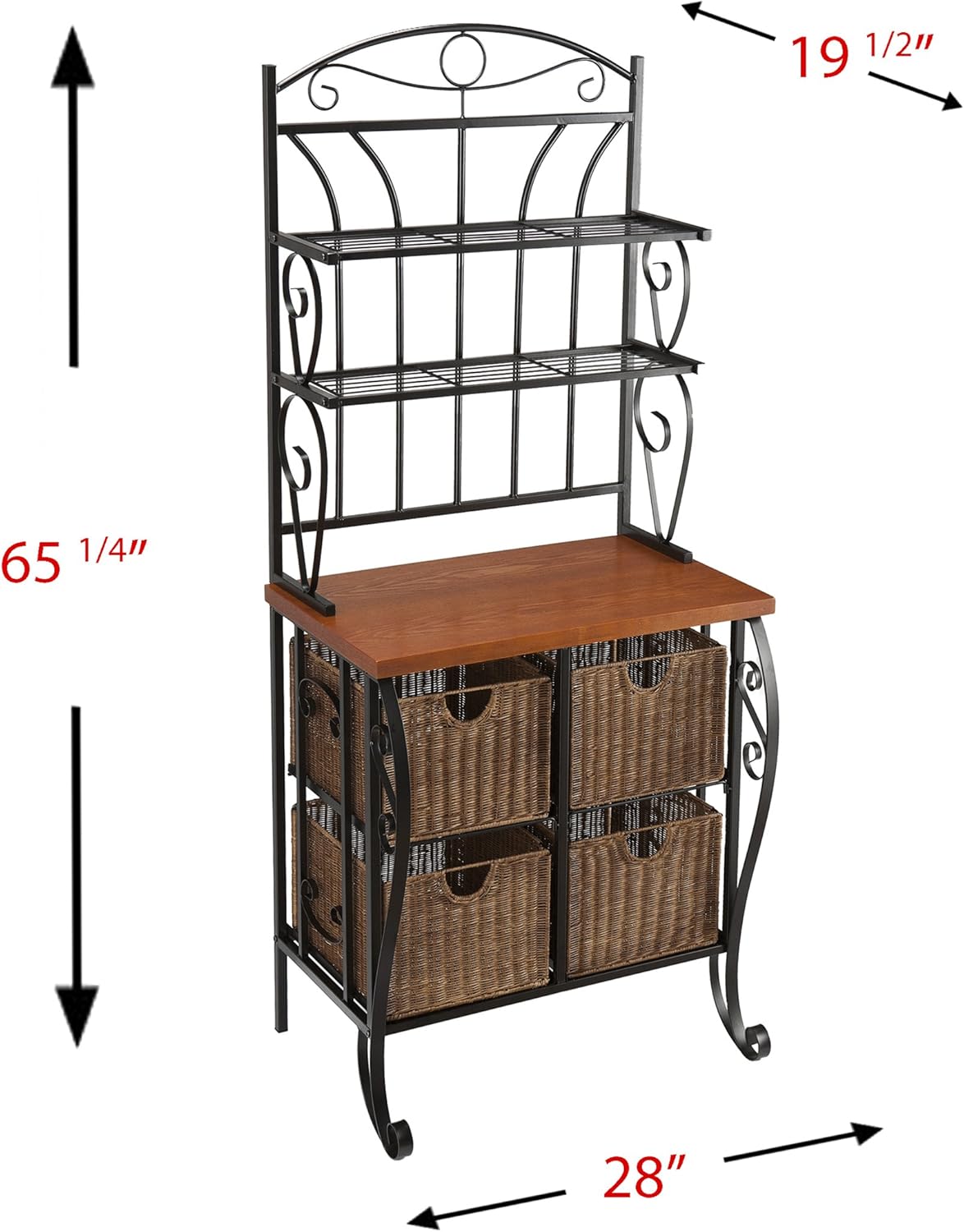 SEI Furniture Southern Enterprises Wrought Iron Bakers Rack - Standing Baker's Racks