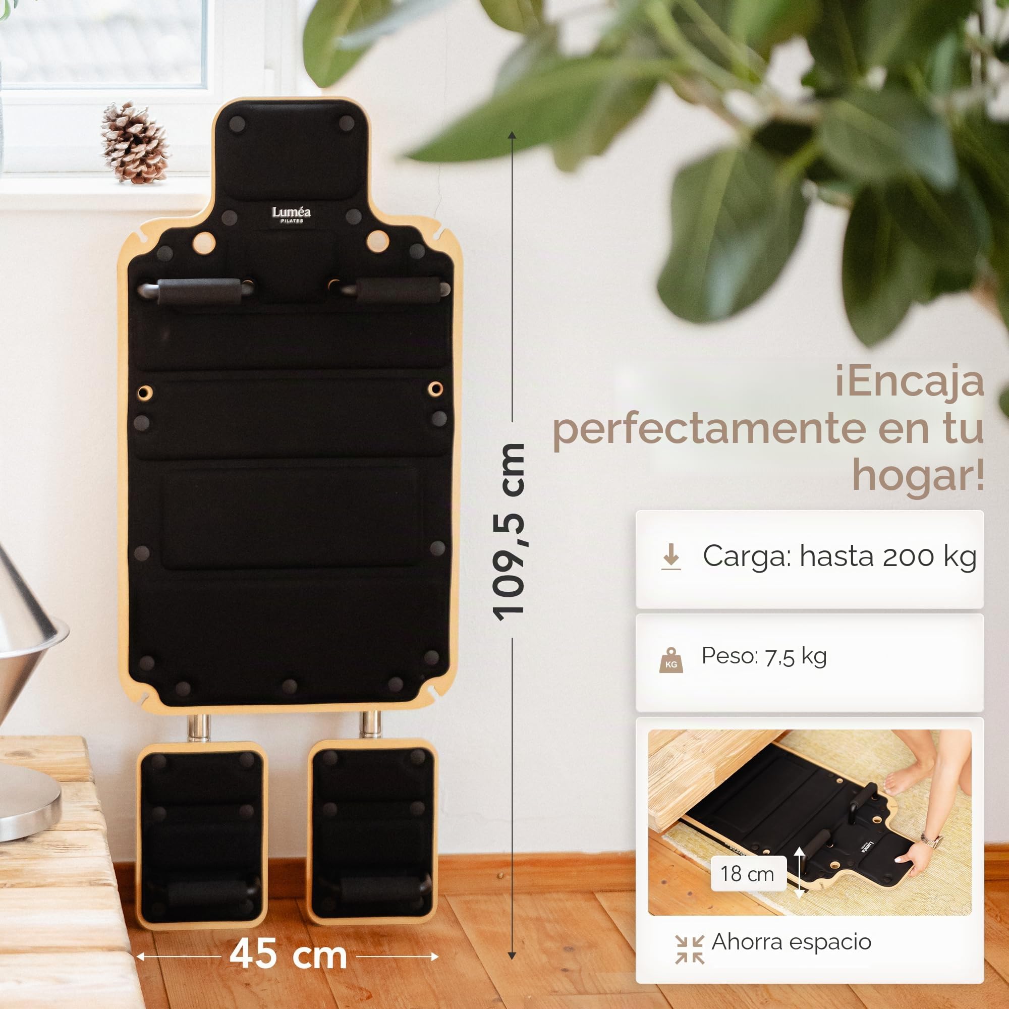 Tabla de pilates de madera, tabla reformadora de pilates para el hogar, tabla de equilibrio antideslizante y entrenador de núcleos, dispositivo de gimnasio en casa para abdominales, piernas y