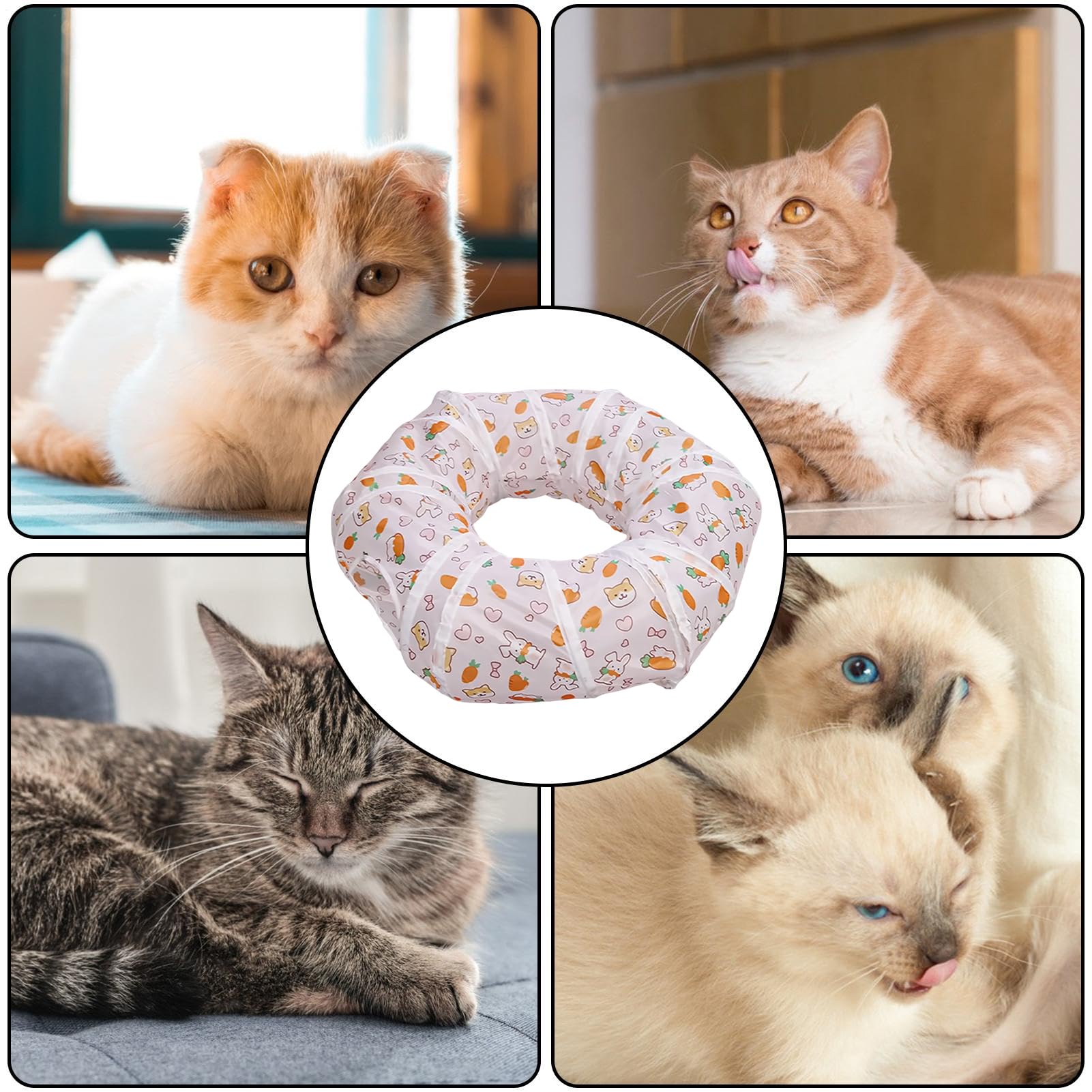 Katzentunnelbett, faltbares interaktives Labyrinth-Spielzeug für Katzen & Kätzchen – Ideal für Weihnachten, Halloween, Geburtstage