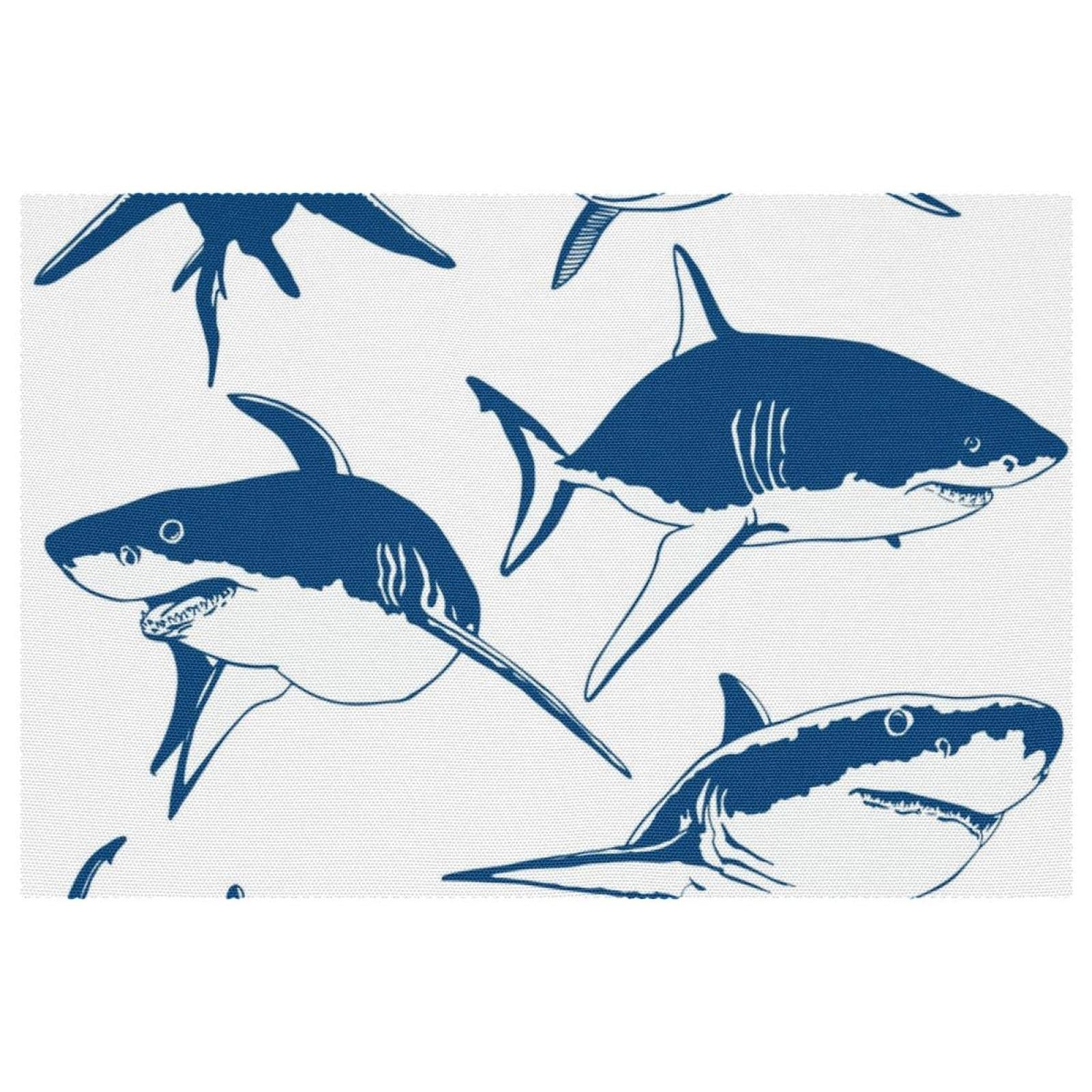 Set de table résistant à la chaleur lot de 4 protections lavables en tissu Oxford requins