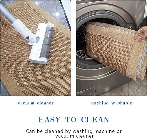 Miniatura 7 de LUFEIJIASHI Alfombras y tapetes grandes de cocina, antideslizantes, lavables, absorbentes, estilo granja, para el frente del fregadero (color café